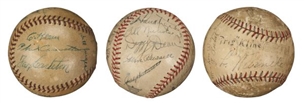 1920s – 1940s Chicago Cubs Trio of Signed Baseballs  Including Chuck Klein and Dizzy Dean